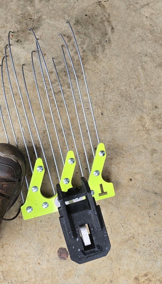 9" Tine Rake with mount assembly